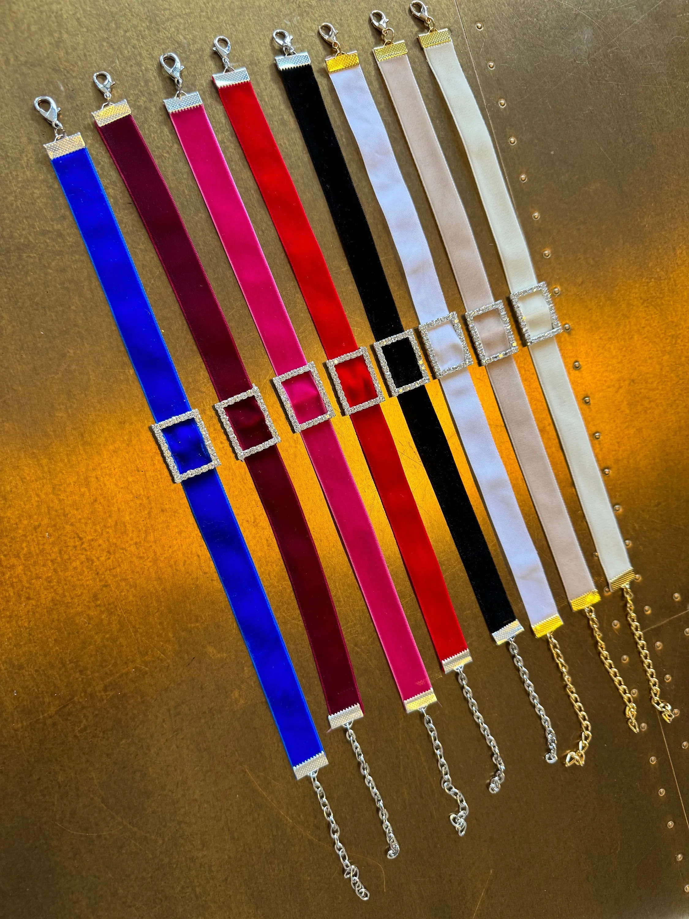 Velvet Black Choker, Black Choker Necklace, Rhinestone Buckle Vevlet choker, Wine, Royal Blue, White, Red, 8 Colours, Classic Choker