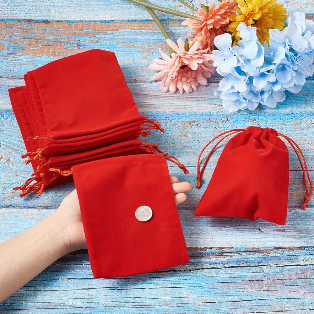 Velvet Red Jewelry Bags