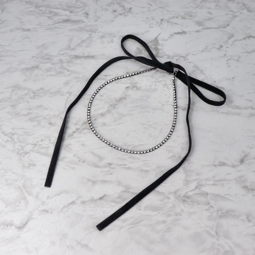 Velvet Ribbon and Cup Chain Choker