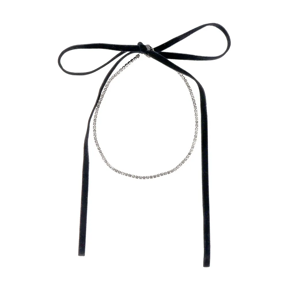 Velvet Ribbon and Cup Chain Choker
