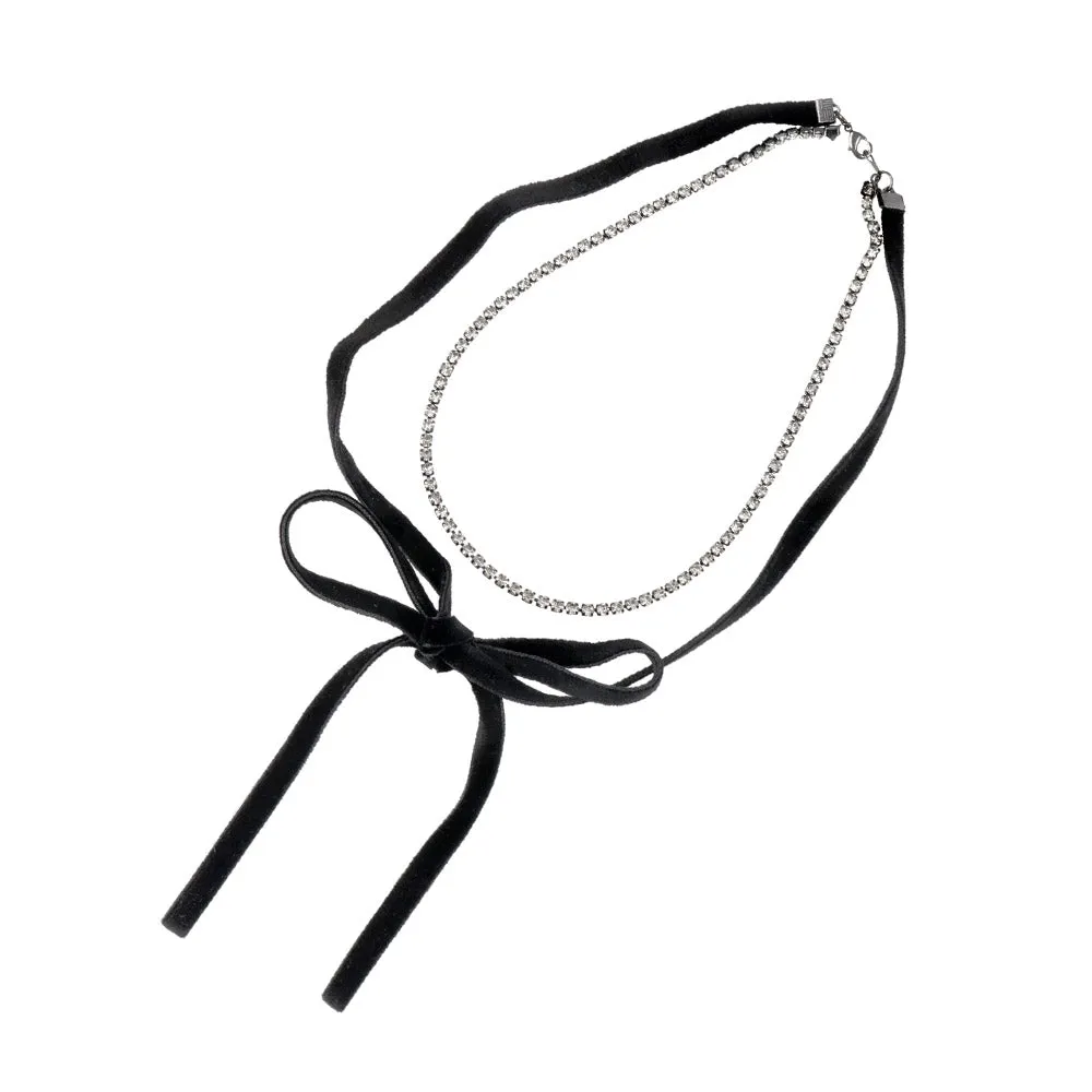 Velvet Ribbon and Cup Chain Choker