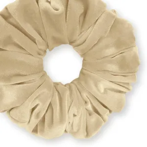 Velvet Scrunchies King Size Beige XXL Plush Ponytail Holders Oversized Big Made in the USA