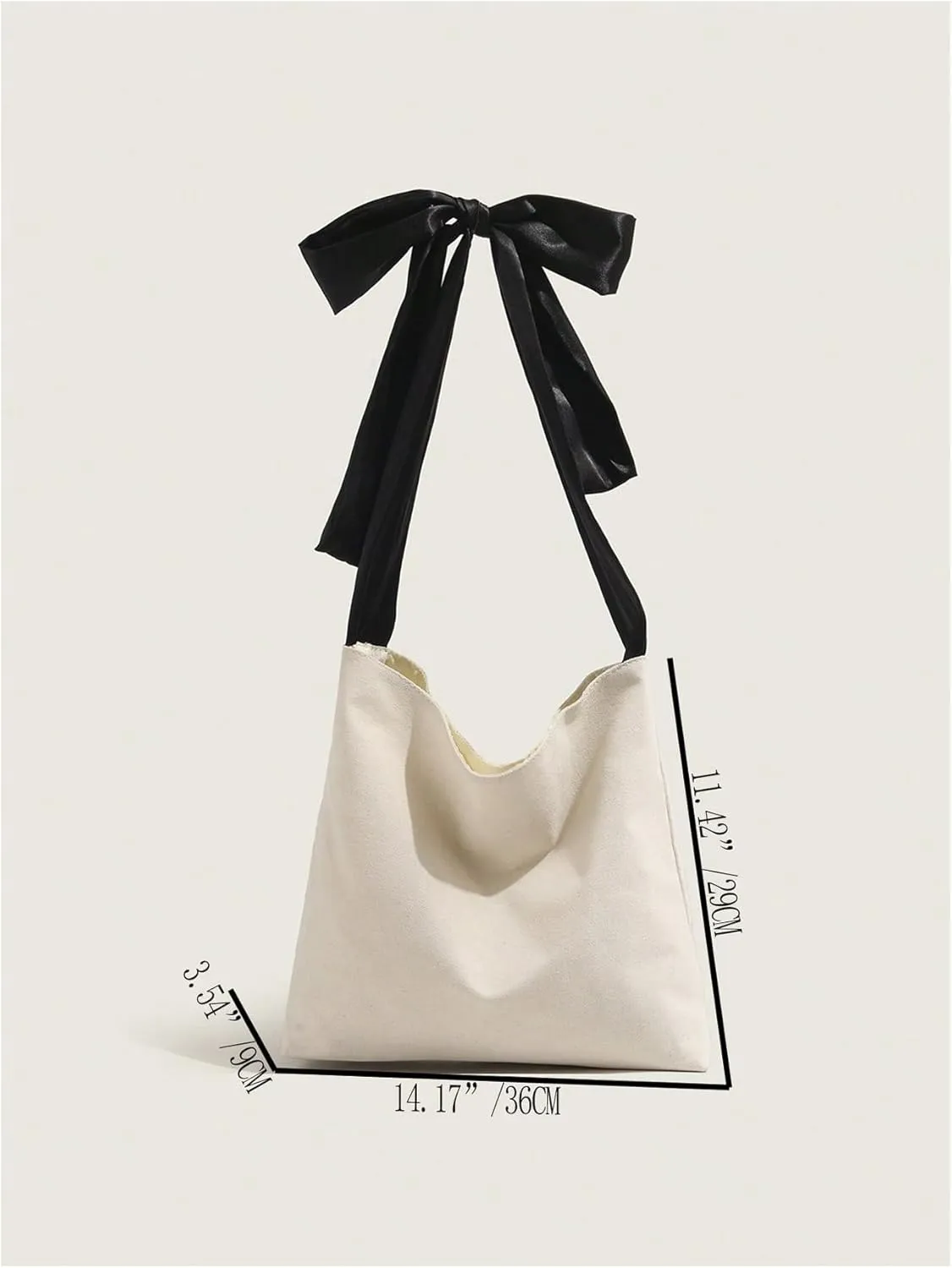 Verdusa Women's Bow Tie Top Handle Shoulder Tote Bag Large Canvas Bags