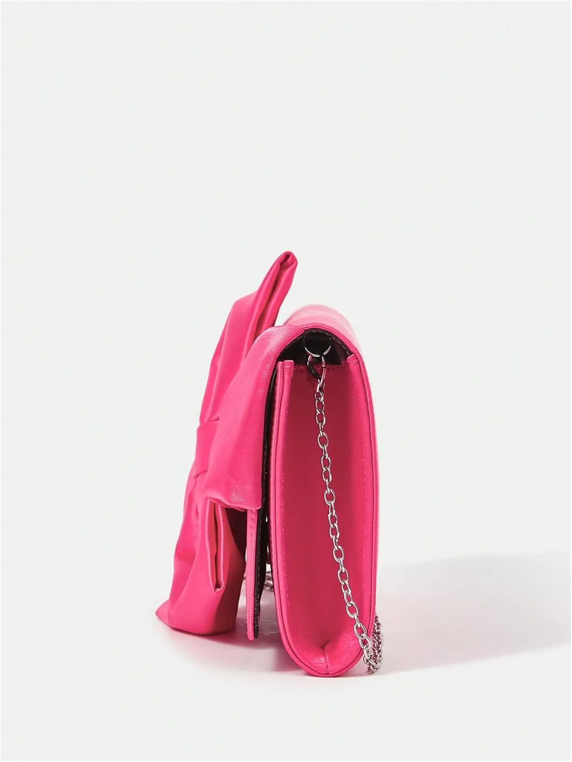Verdusa Women's Satin Evening Bags Bow Clutch Handbags with Chain Strap