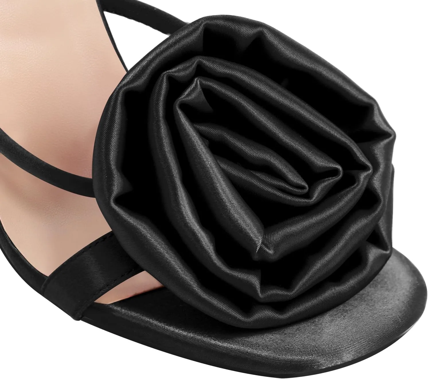VERISSON Open-back Stiletto Flower Sandals Round Toe Summer Shoes