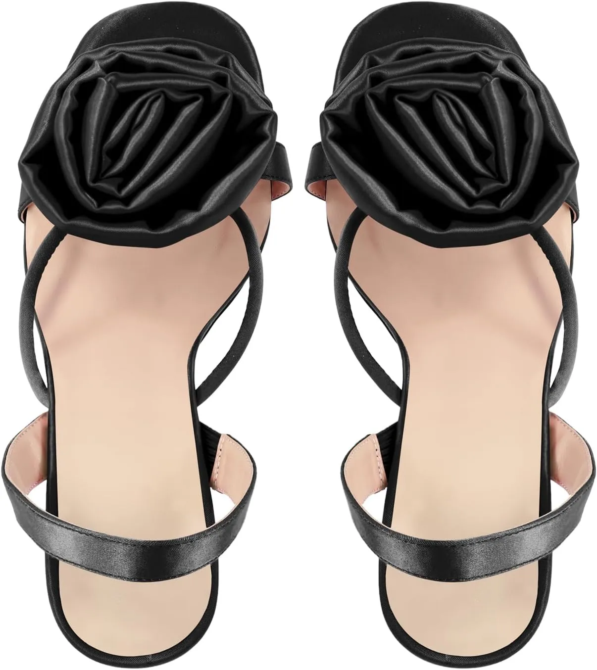 VERISSON Open-back Stiletto Flower Sandals Round Toe Summer Shoes