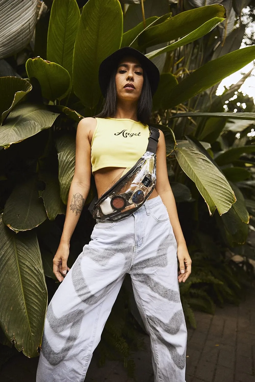 Vibe Festival Gear Fanny Pack for Men Women - Many Prints - Black Holographic Silver Gold Cute Waist Bag for Festival Rave Hiking Running Cycling