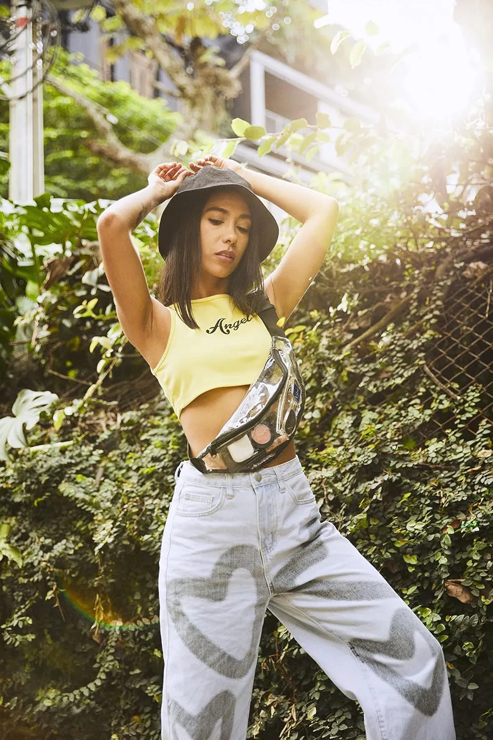 Vibe Festival Gear Fanny Pack for Men Women - Many Prints - Black Holographic Silver Gold Cute Waist Bag for Festival Rave Hiking Running Cycling