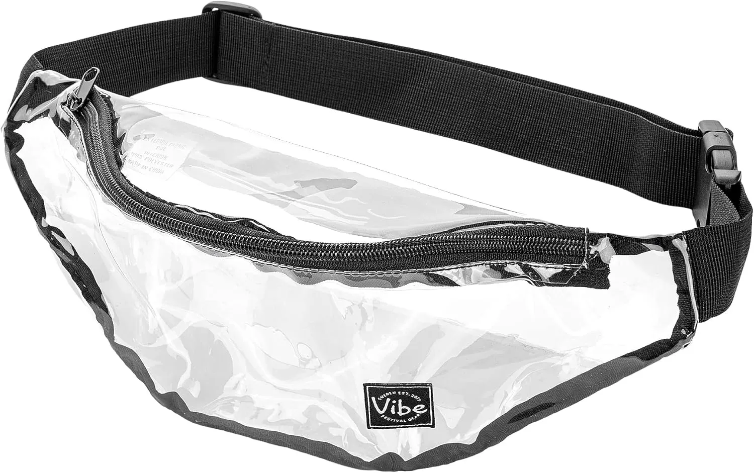 Vibe Festival Gear Fanny Pack for Men Women - Many Prints - Black Holographic Silver Gold Cute Waist Bag for Festival Rave Hiking Running Cycling