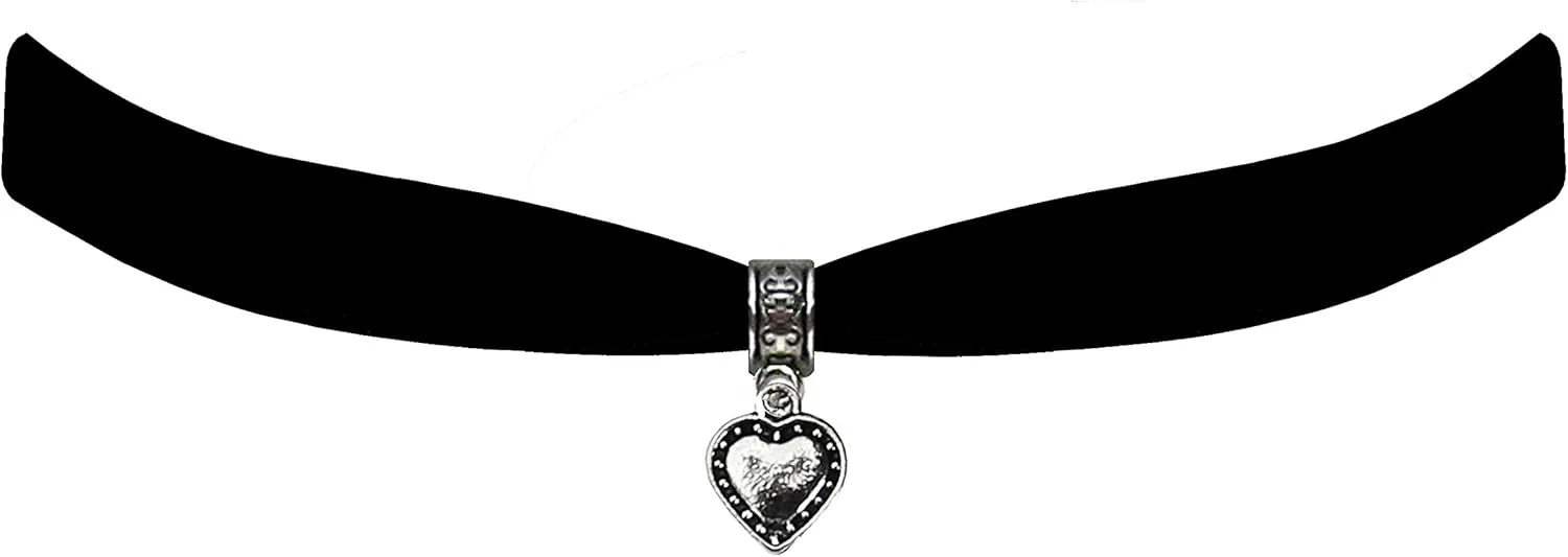 Victorian Vault Steampunk Black Velvet Choker Poker Spades Diamonds Hearts Clubs Card Suits Pendant Steampunk Necklace
