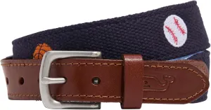 vineyard vines boys Boys' Multi Sport Embroidered Canvas Club Belt