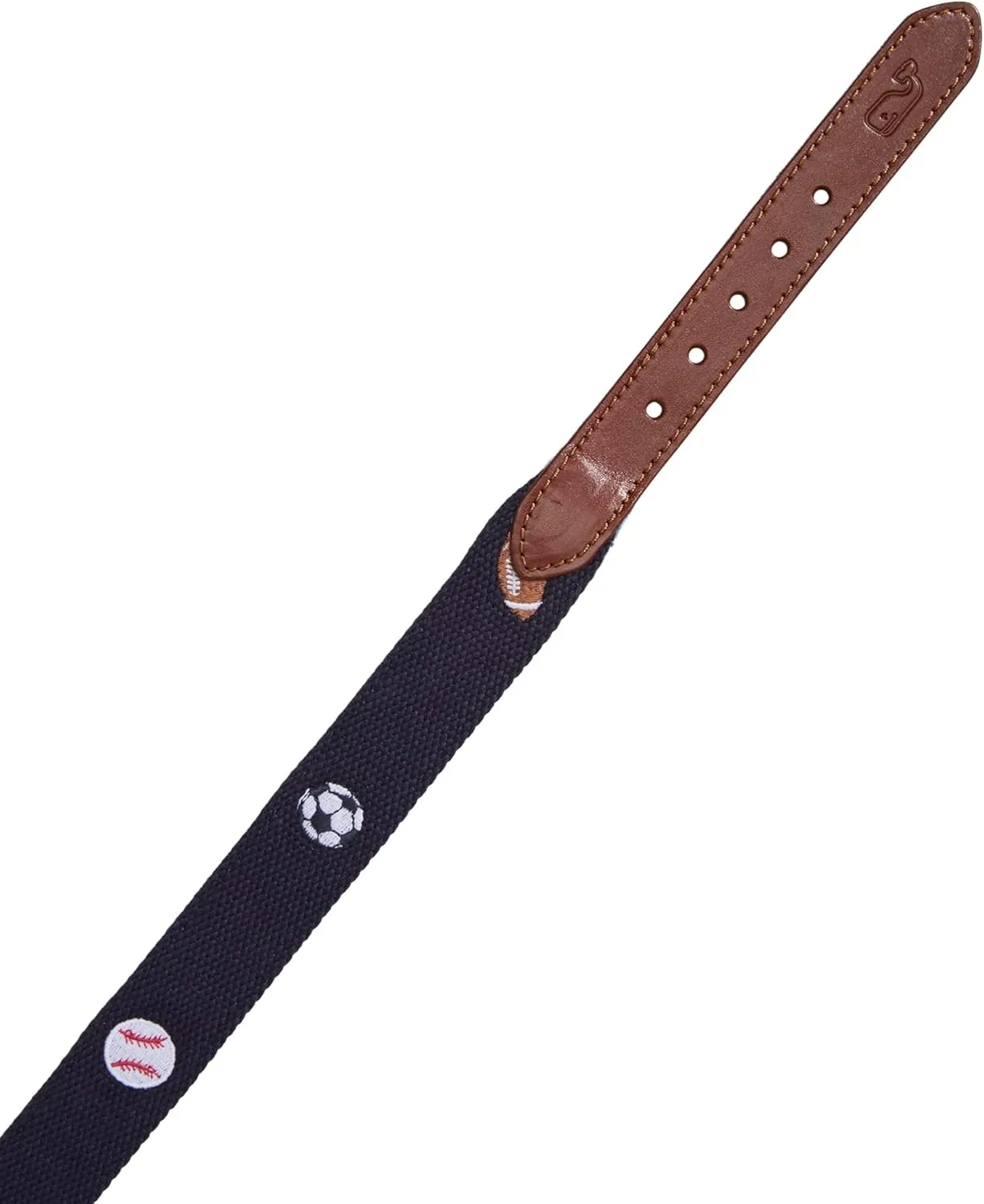 vineyard vines boys Boys' Multi Sport Embroidered Canvas Club Belt