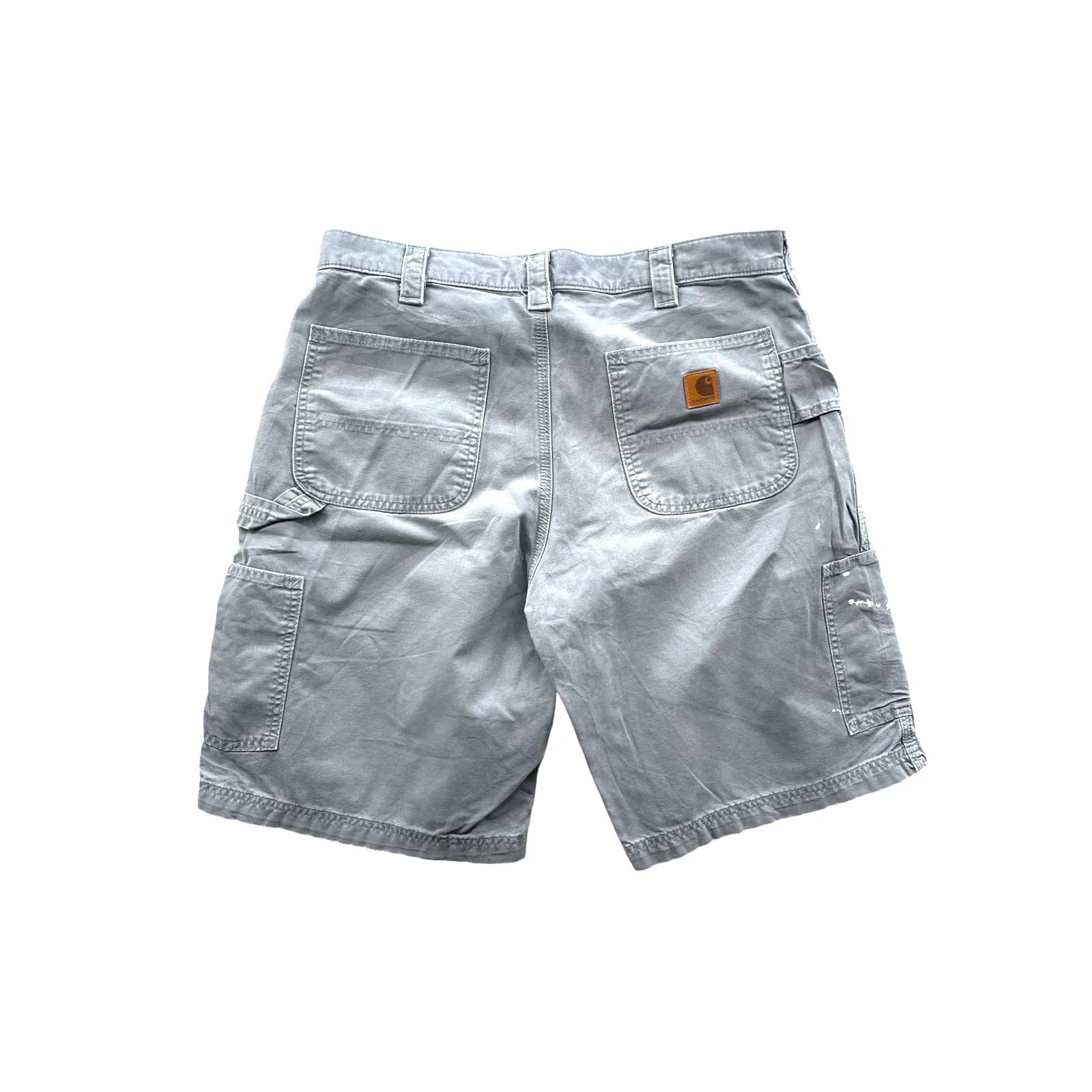 Vintage Carhartt Distressed Gray Painter Utility Cargo Shorts