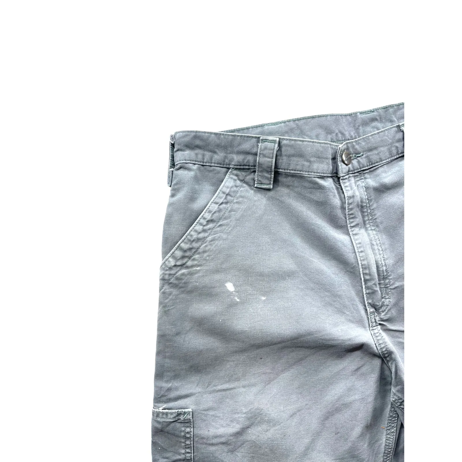 Vintage Carhartt Distressed Gray Painter Utility Cargo Shorts