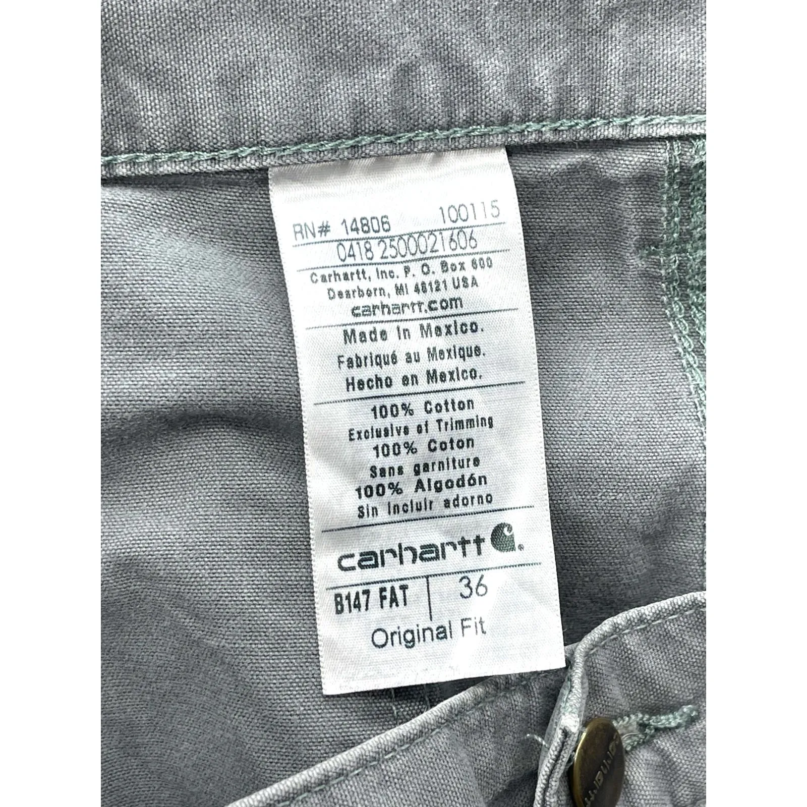 Vintage Carhartt Distressed Gray Painter Utility Cargo Shorts