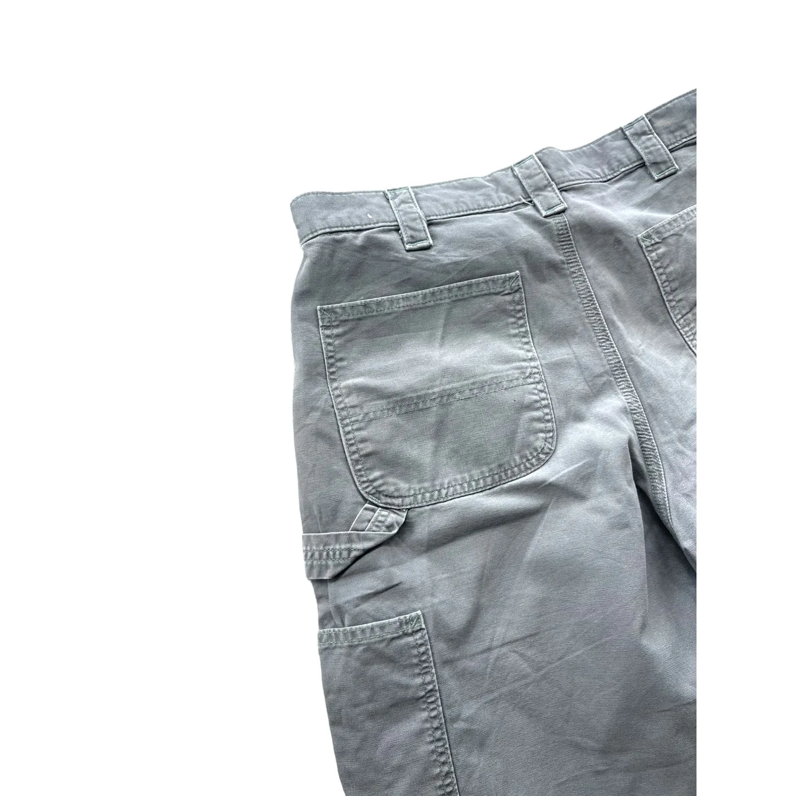 Vintage Carhartt Distressed Gray Painter Utility Cargo Shorts