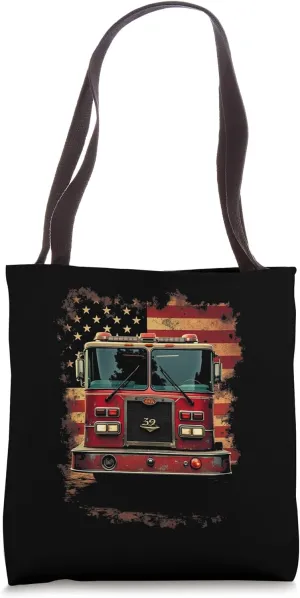 Vintage Fire Engine Tote Bag