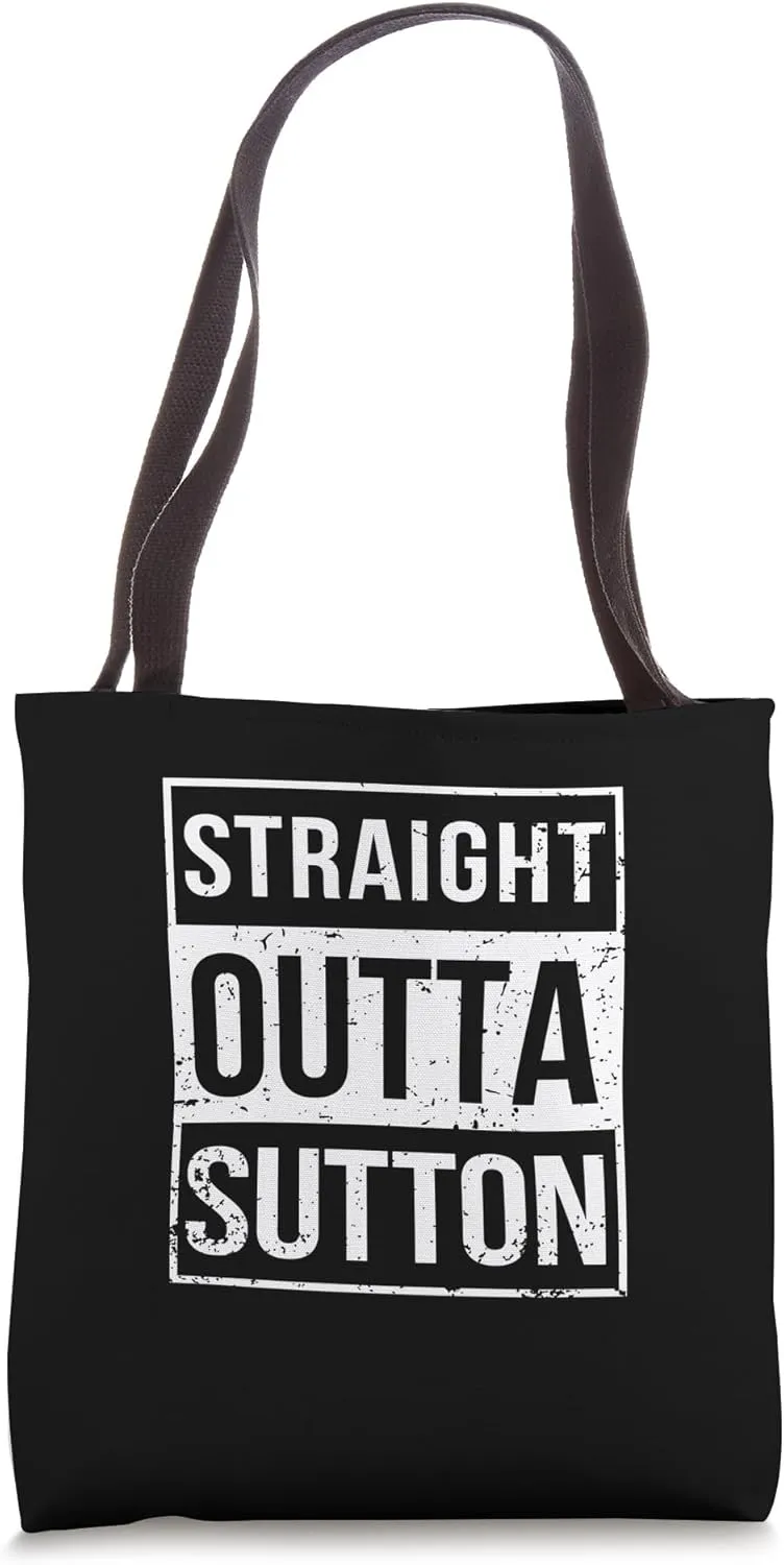 Vintage Funny Straight Outta Sutton London England UK Tote Bag
