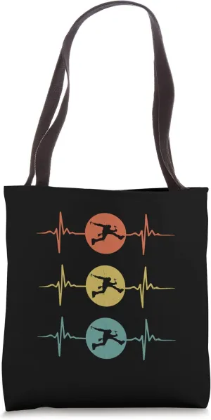 Vintage Heart Pulse Ice Climbing Winter Sport Climber Tote Bag
