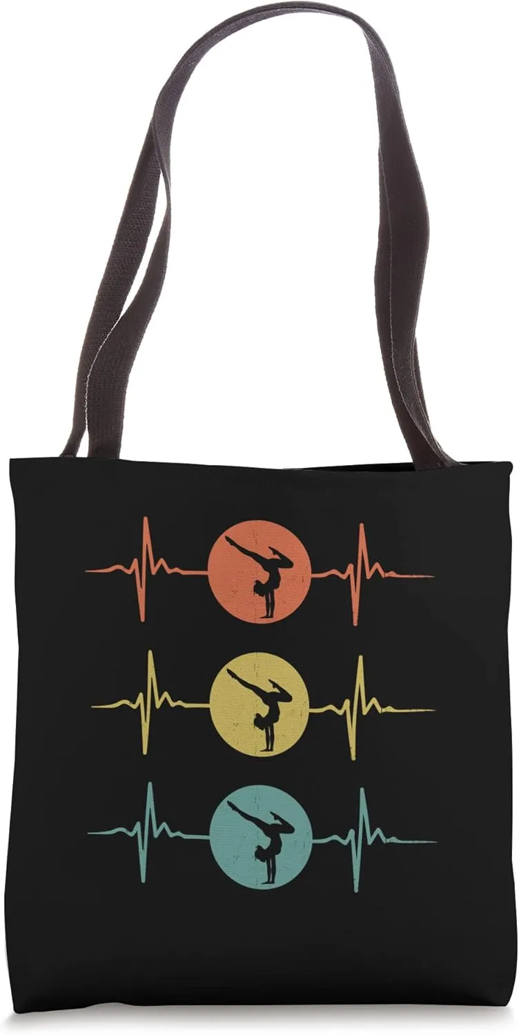 Vintage Heart Pulse Spiritual Meditation Yoga Tote Bag
