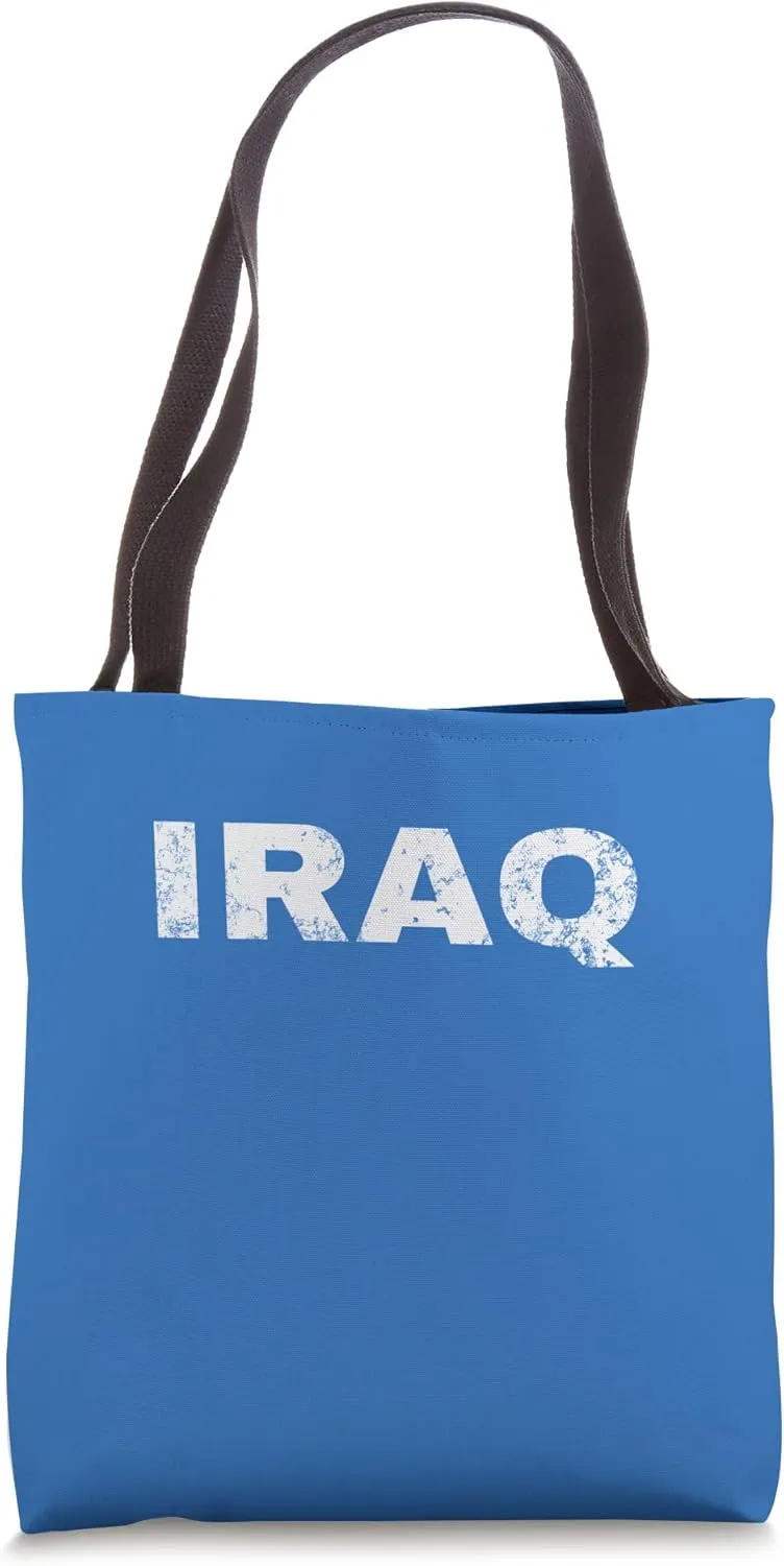 Vintage Iraq White Text Apparel Tote Bag