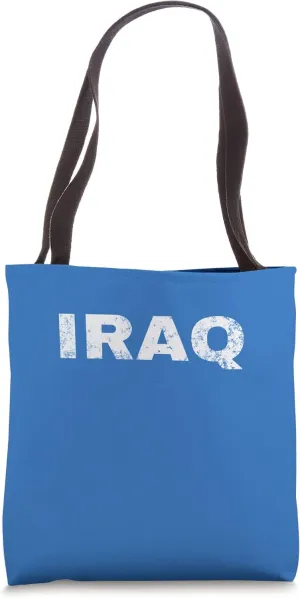 Vintage Iraq White Text Apparel Tote Bag