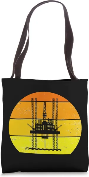 Vintage Oil Petroleum Retro Oil Petroleum Silhouette Oil Tote Bag