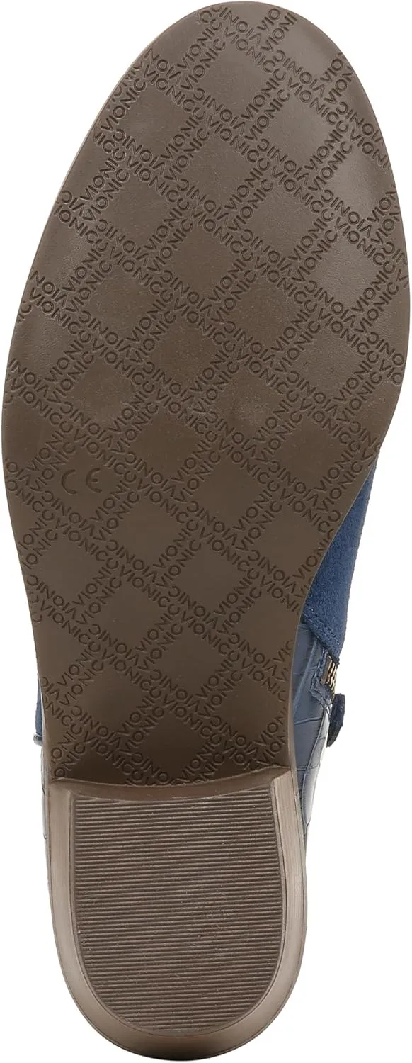 Vionic Marissa Short Bootie, Black Suede Crocodile Print, 5, Medium