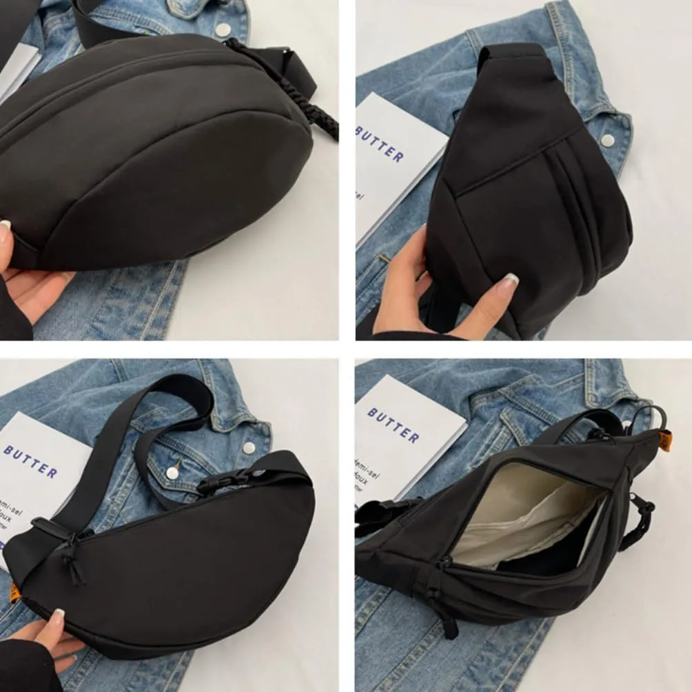 Waist Bag Fanny Pack for Men Women Cross Body Belt Bag with Adjustable Strap Running Hiking Travel Biking Black