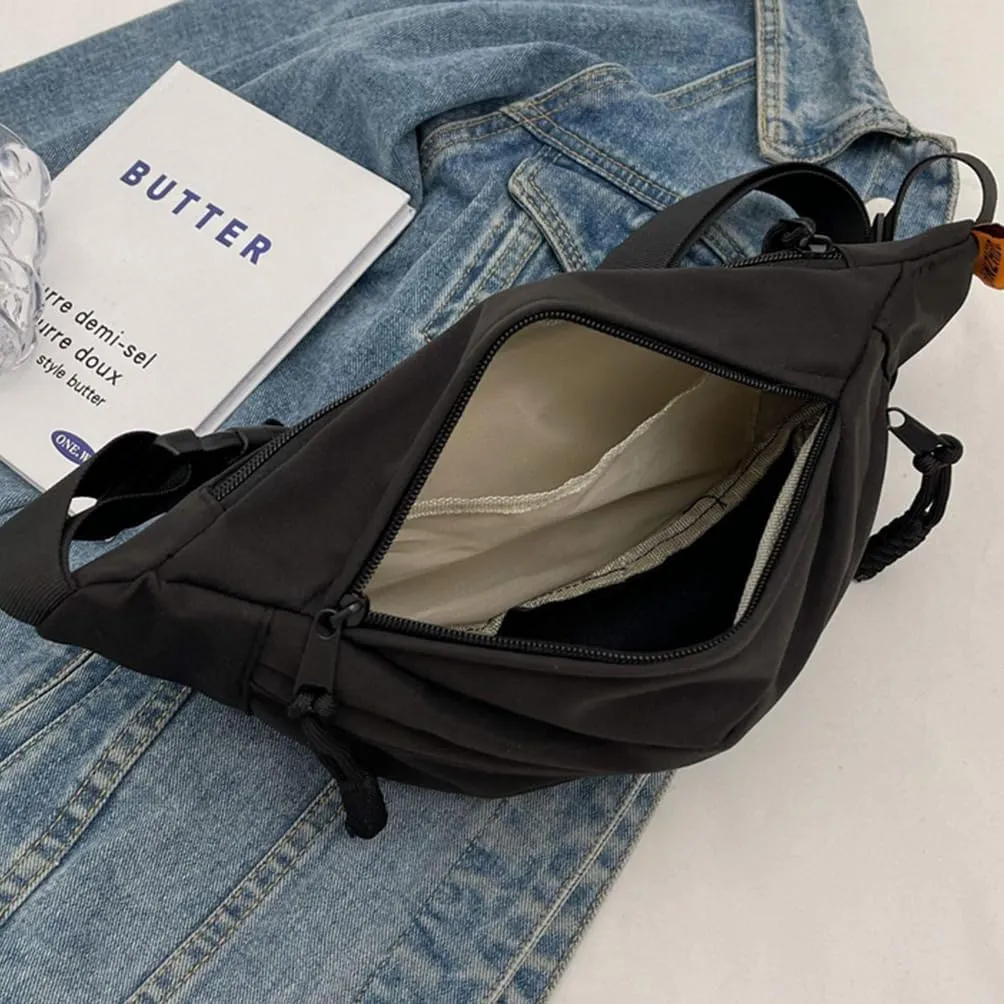 Waist Bag Fanny Pack for Men Women Cross Body Belt Bag with Adjustable Strap Running Hiking Travel Biking Black