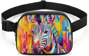 Waist Bag for Women Abstract Zebra Art Waist Pack Travel Hiking Outdoor Fitness Fanny Pack with Adjustable Strap Soft Polyester Waist Bag with Smooth Zipper for Everyday Use