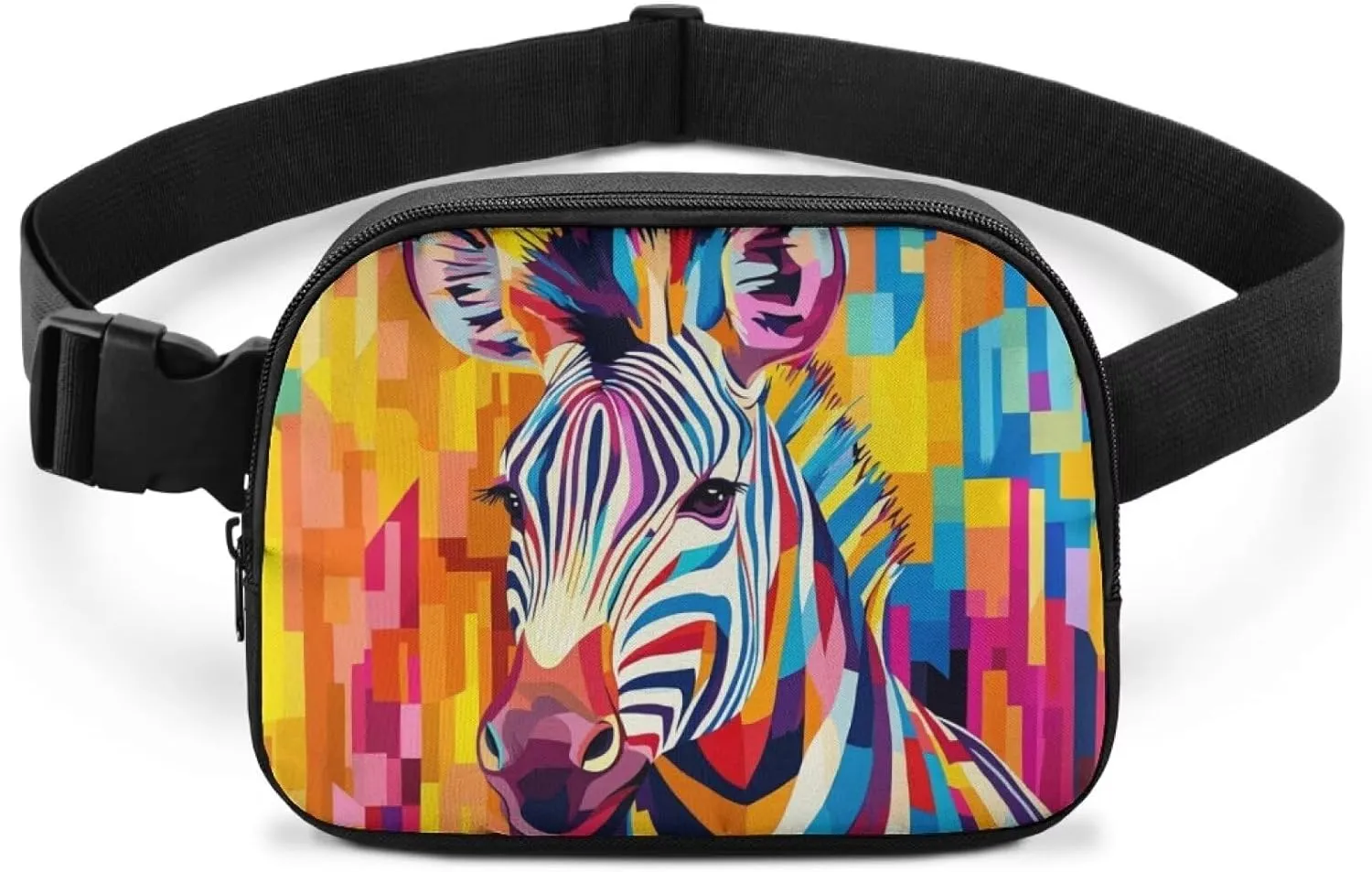 Waist Bag for Women Abstract Zebra Art Waist Pack Travel Hiking Outdoor Fitness Fanny Pack with Adjustable Strap Soft Polyester Waist Bag with Smooth Zipper for Everyday Use