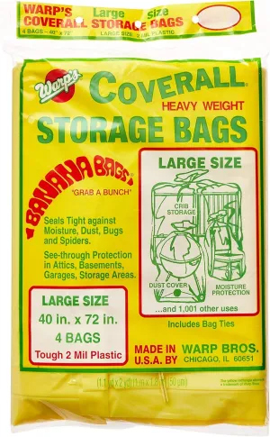 Warp Brothers 5 Set CB-40 Banana Bags Storage Bags, Yellow, Yellow, 40-Inches by 72-Inches