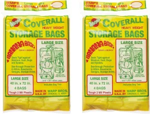 Warp Brothers CB-40 Banana Bags Storage Bags, 40-Inches by 72-Inches, 4-Count (2 Pack)