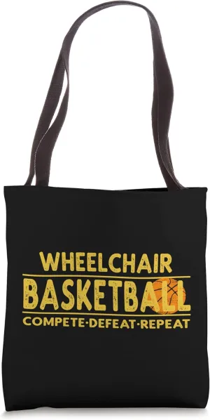 Wheelchair Basketball - Compete Defeat Repeat Tote Bag
