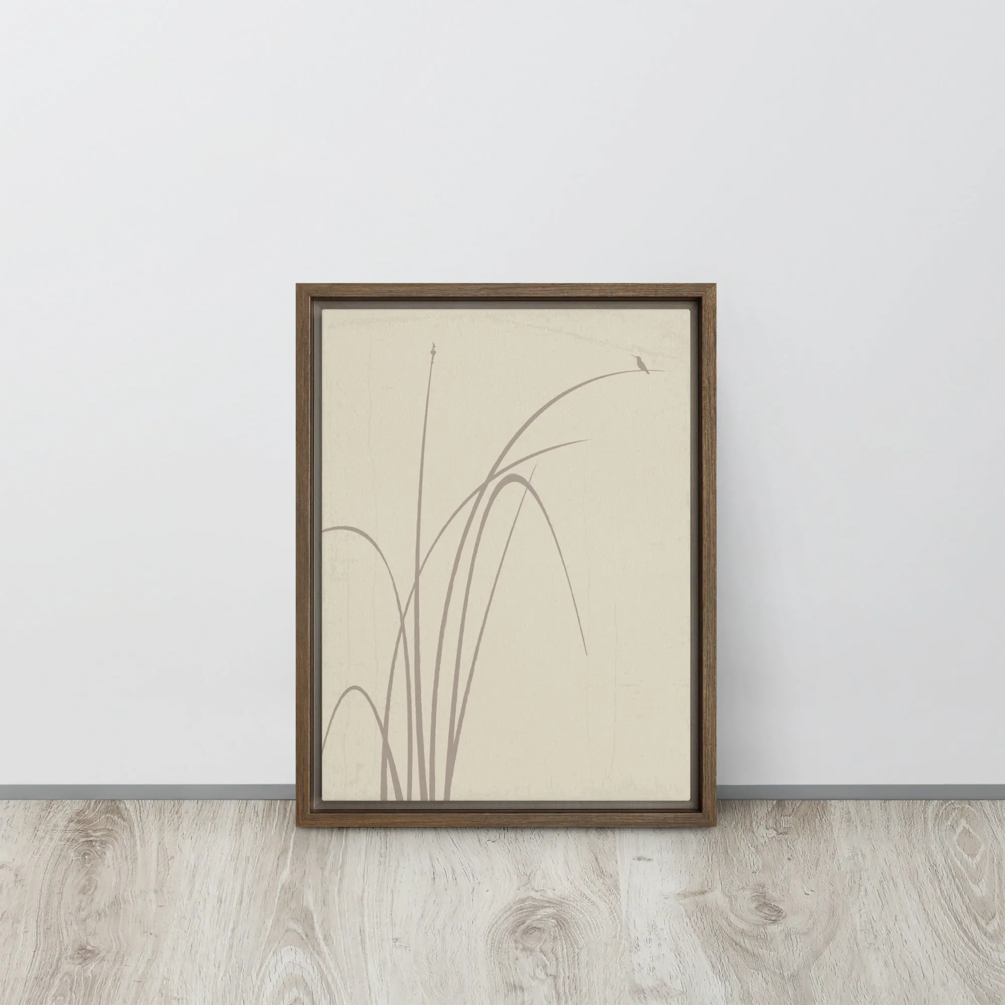 Whispers of Reeds and Wings - Framed canvas