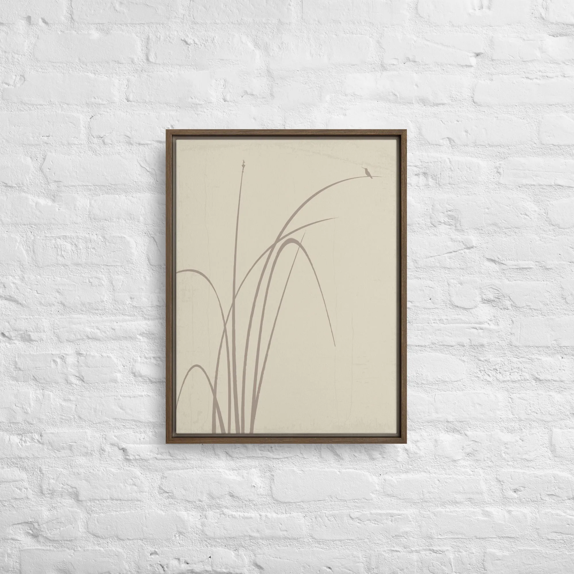 Whispers of Reeds and Wings - Framed canvas