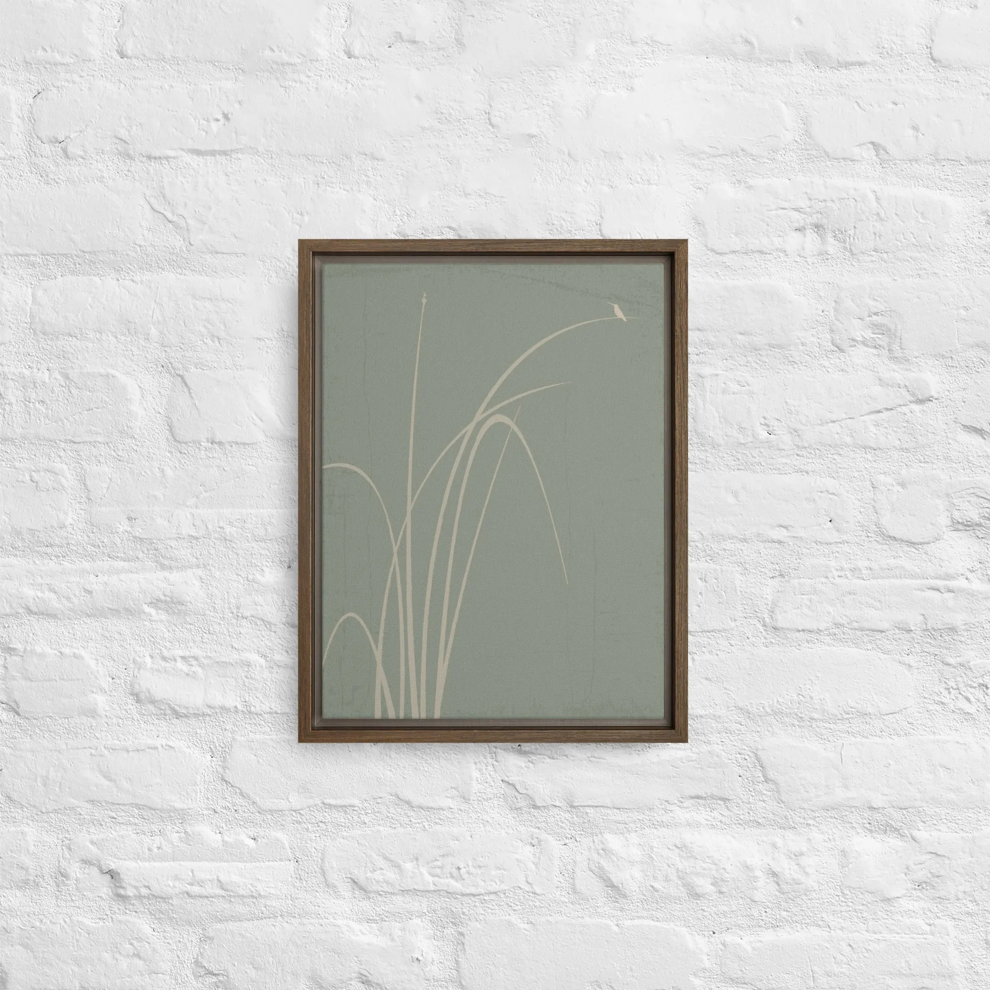 Whispers of Reeds and Wings - Framed canvas
