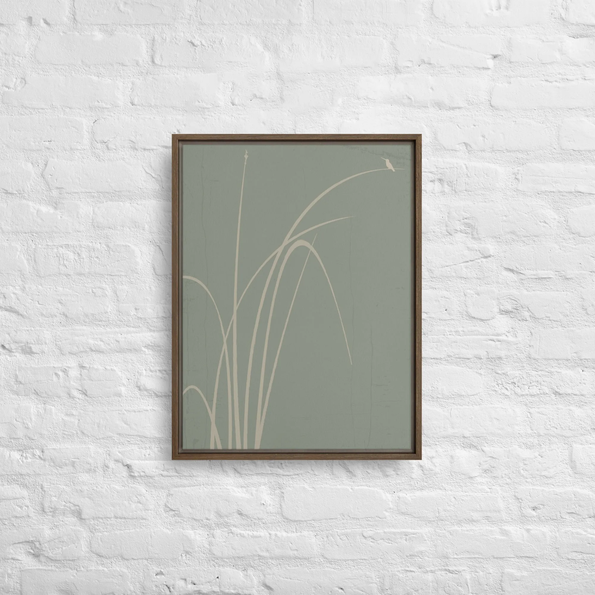 Whispers of Reeds and Wings - Framed canvas