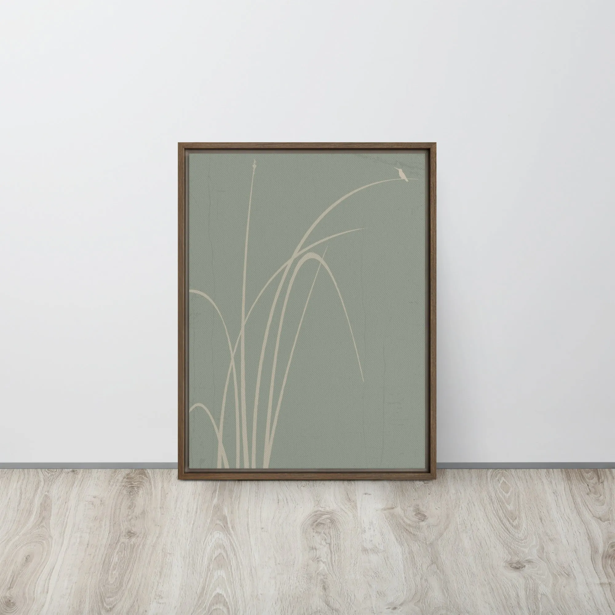 Whispers of Reeds and Wings - Framed canvas