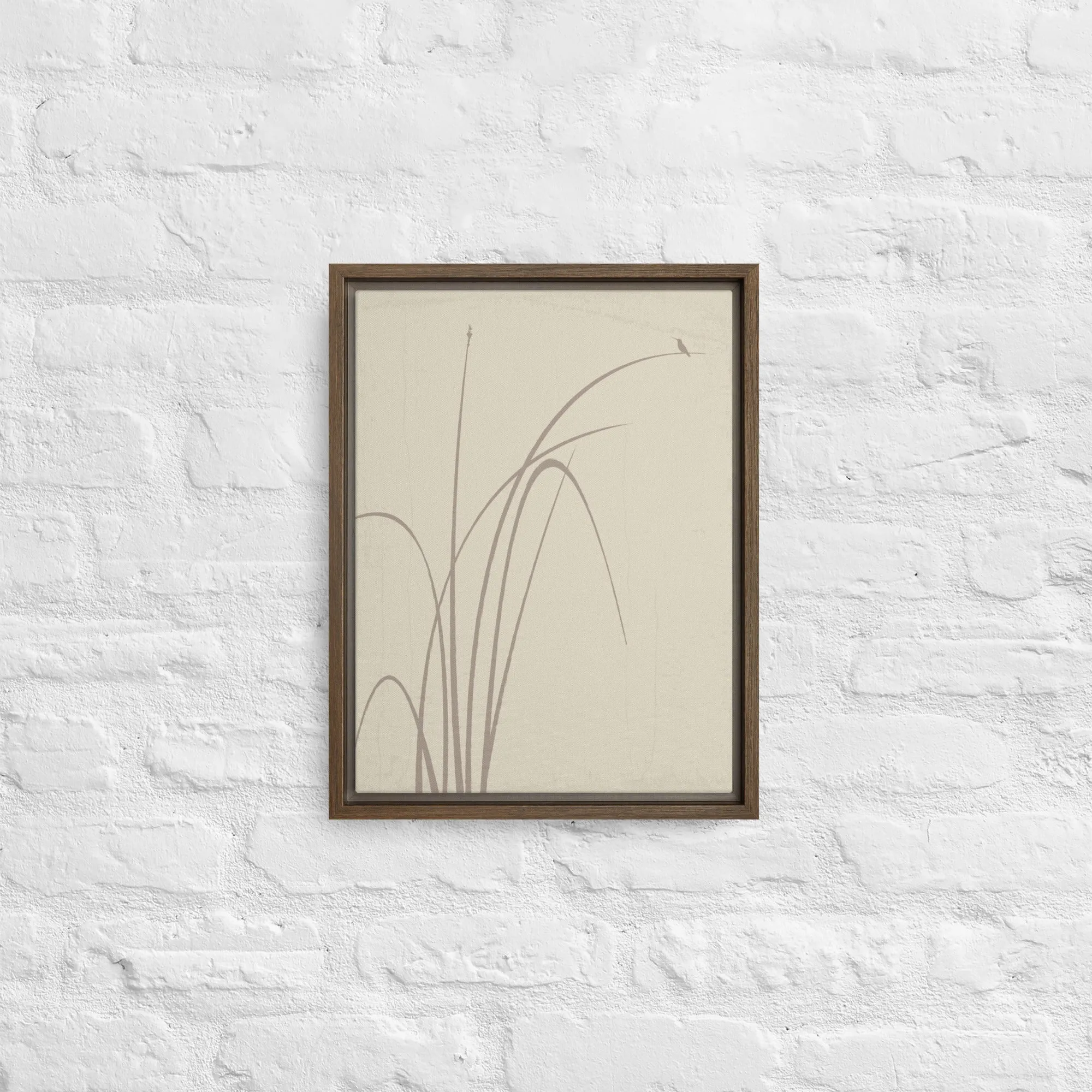 Whispers of Reeds and Wings - Framed canvas