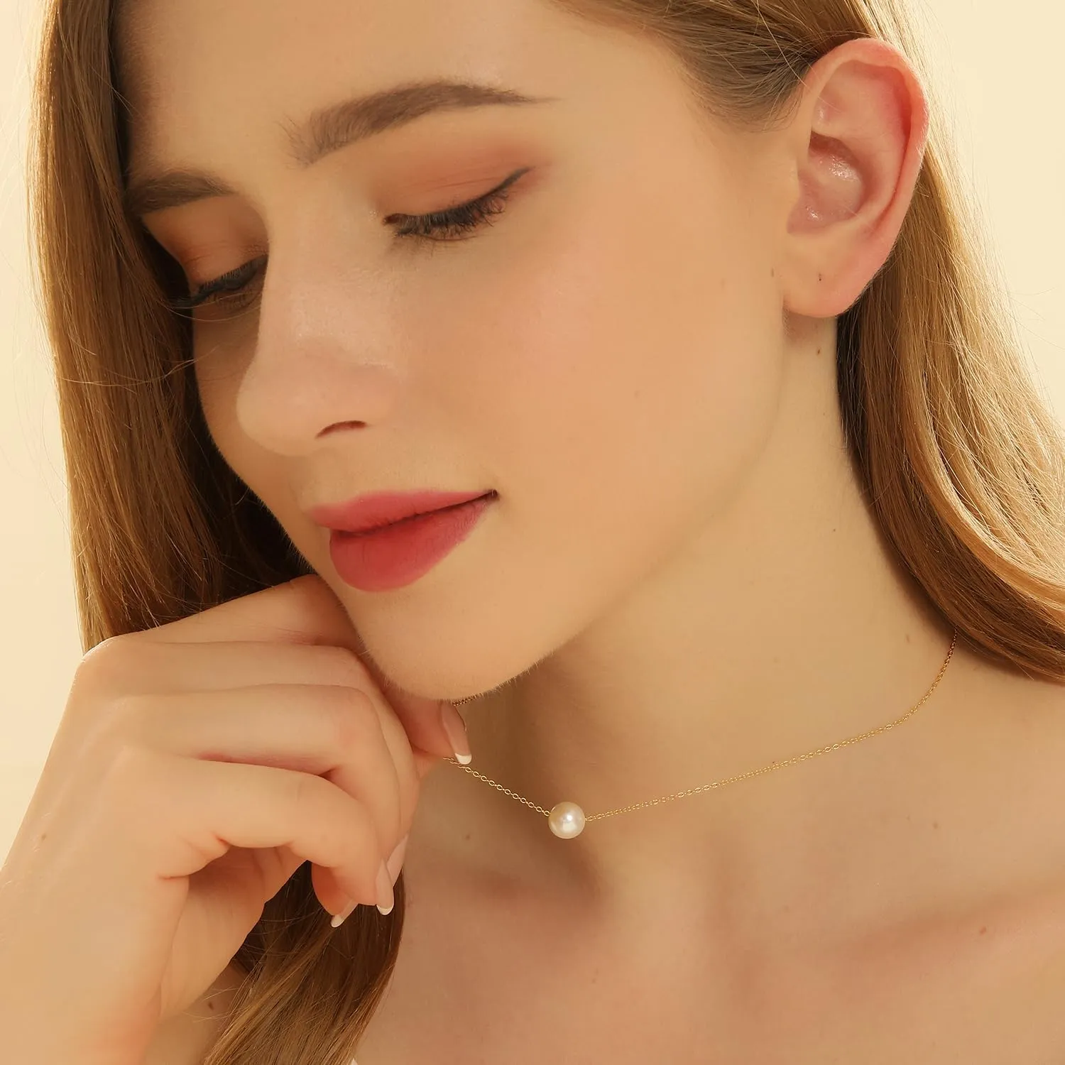 White Freshwater Pearl Pendant Necklace for Women - AAA  Quality Pearl Necklace for Women With 925 Sterling Silver Chain