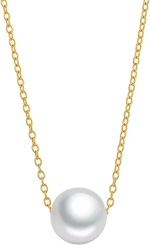 White Freshwater Pearl Pendant Necklace for Women - AAA  Quality Pearl Necklace for Women With 925 Sterling Silver Chain