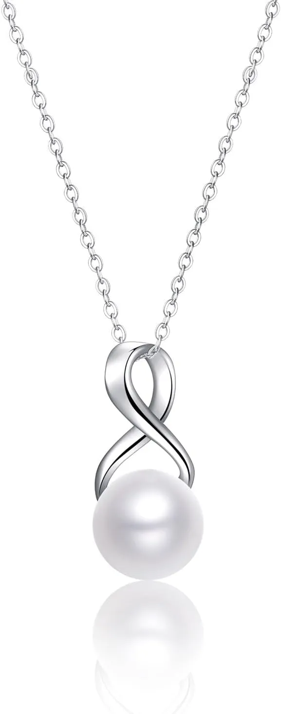 White Freshwater Pearl Pendant Necklace for Women - AAA  Quality Pearl Necklace for Women With 925 Sterling Silver Chain