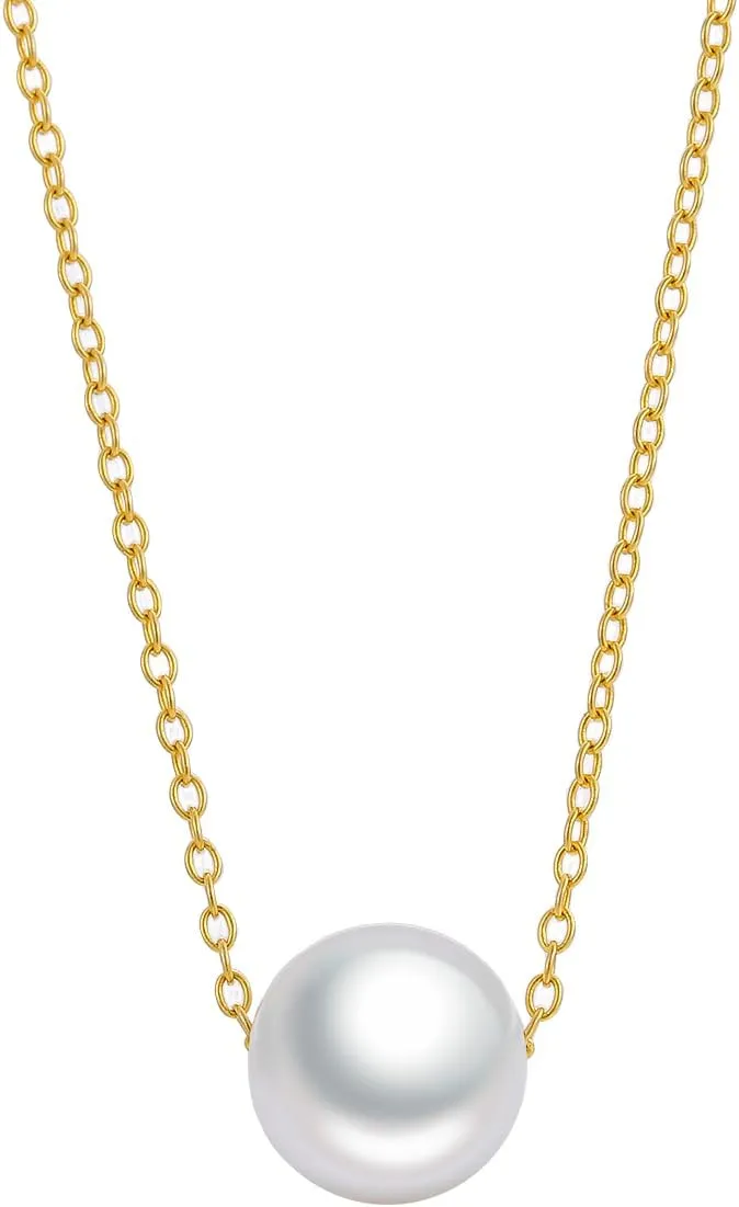 White Freshwater Pearl Pendant Necklace for Women - AAA  Quality Pearl Necklace for Women With 925 Sterling Silver Chain