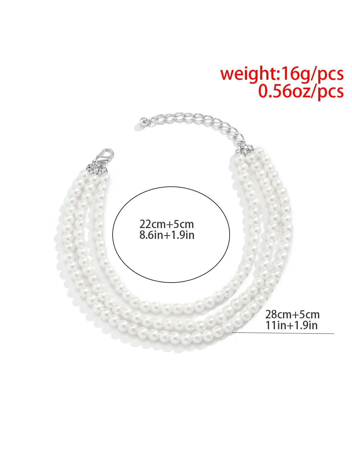 White Pearl Beaded Tassel Anklet