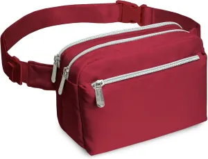 Wine Red Crossbody Belt Bag for Women – Stylish Fanny Pack, Functional and Fashion Waist Packs for Travel, Festivals, and Everyday Use