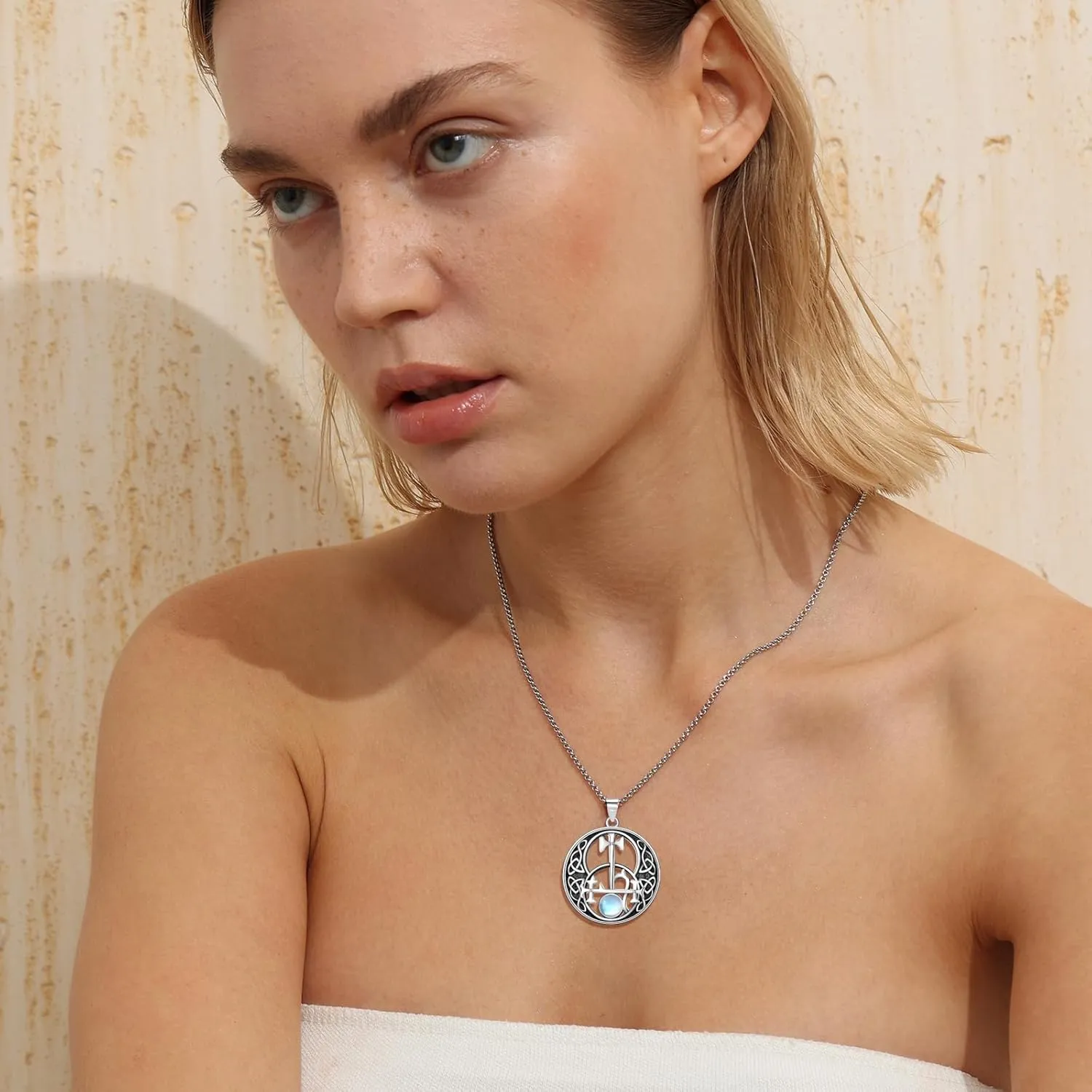Witches Knot/Sigil of Lilith/Star of David Necklace 925 Sterling Silver Eye Necklace for Women & Girls Protection Amulet Necklace Evil Eye Witch Pendant Wiccan Jewelry Gifts