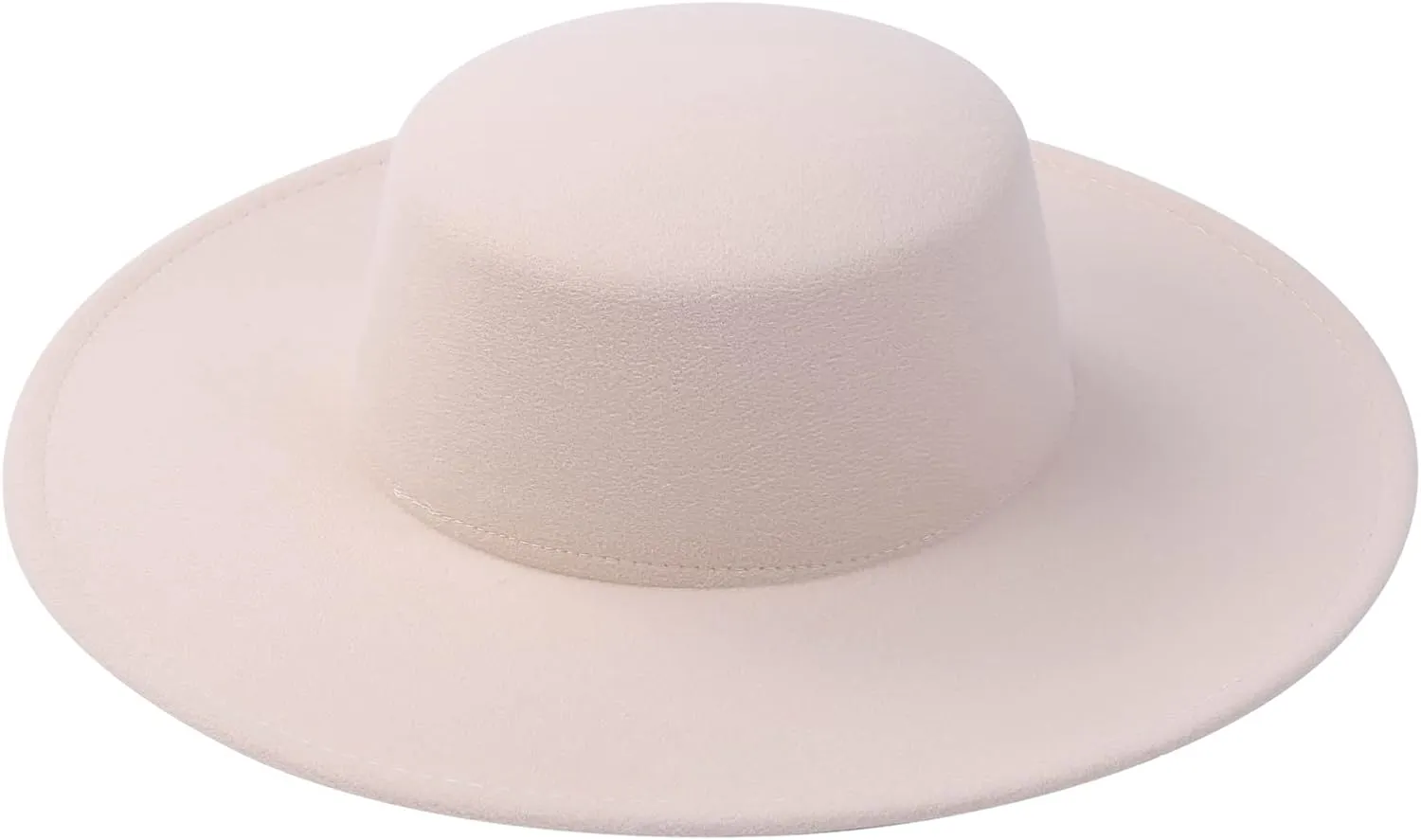 Women Classic Felt Church Hats British Style Wide Brim Top Fedora Hat Wedding Dress Up Jazz Cap Boater Hat