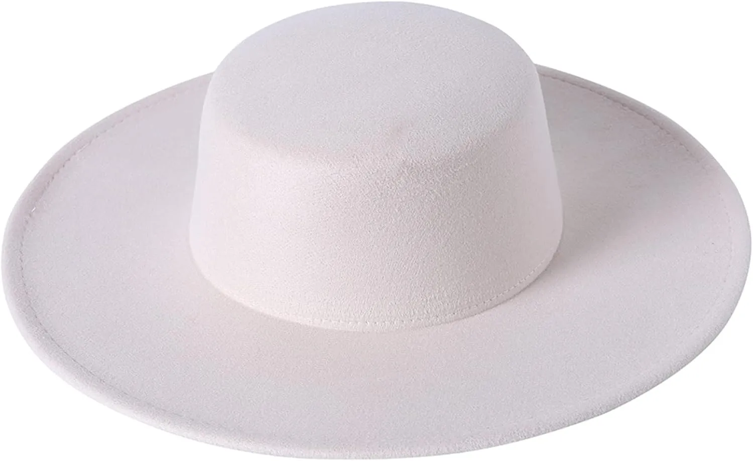 Women Classic Felt Church Hats British Style Wide Brim Top Fedora Hat Wedding Dress Up Jazz Cap Boater Hat